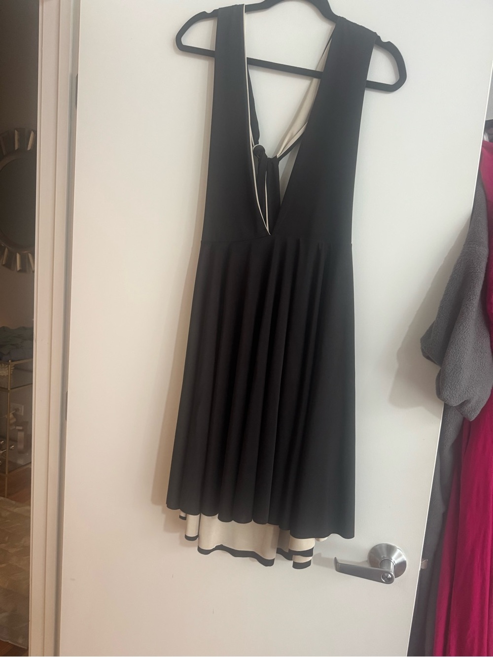 AKIRA Black Backless Two Color Reversible Dress